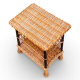 Occasional table, wicker side table.