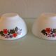 Two bowls in Arcopal white floral decoration / vintage 70s