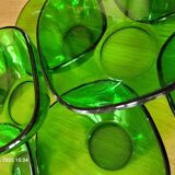 10 coupelles en verre Vereco vert