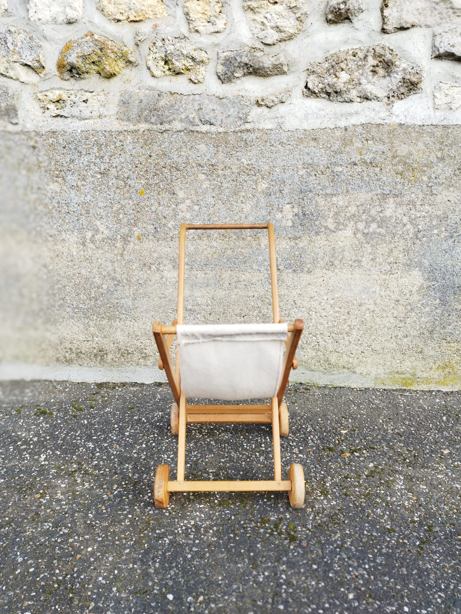 Vintage wooden doll stroller