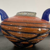 Vintage glass paste vase with handles