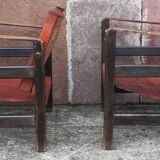 Pair of safari-style armchairs, 1930s