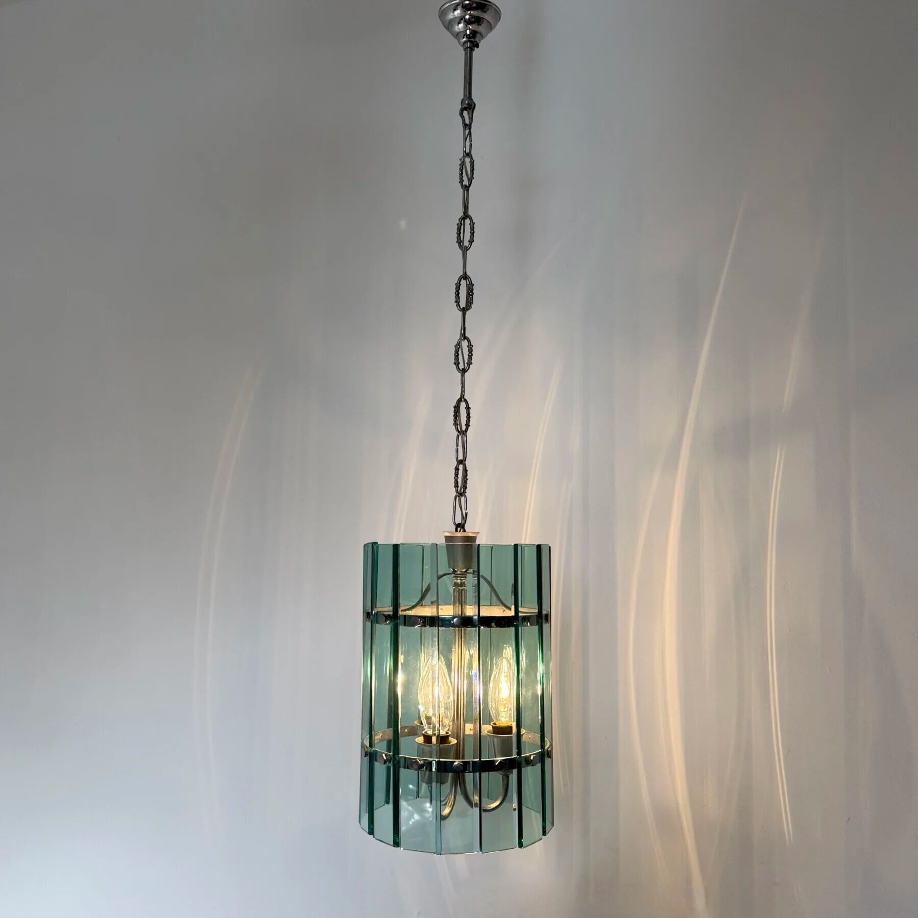 Mid-century Veca glass pendant lamp, 1970s, Italy