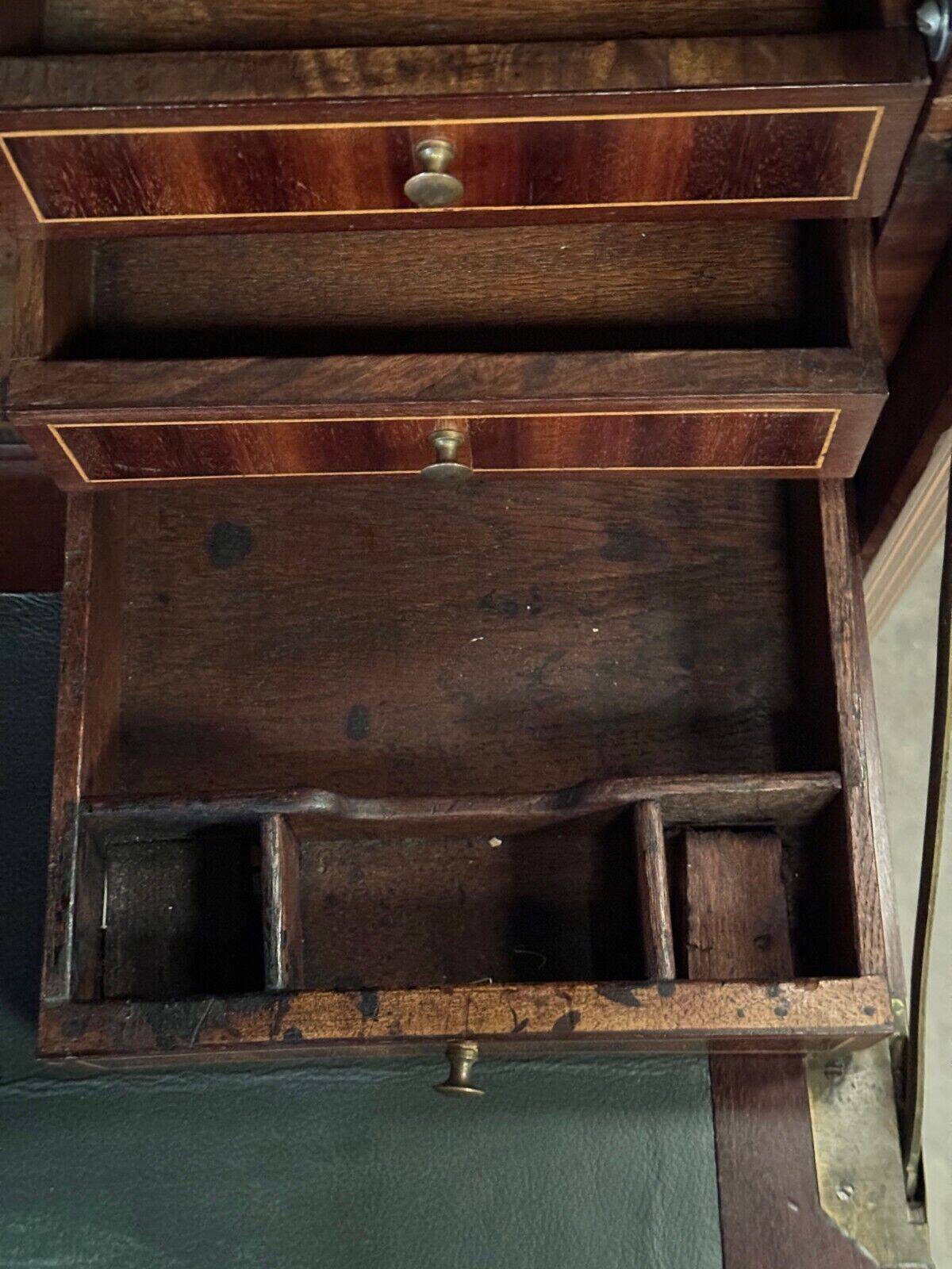 Louis XVI period secretary in monogram marquetry and white marble