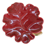 Red/burgundy ceramic leaf pocket emptier with gold trim Verceram