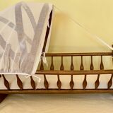 19th century wooden rocking cradle