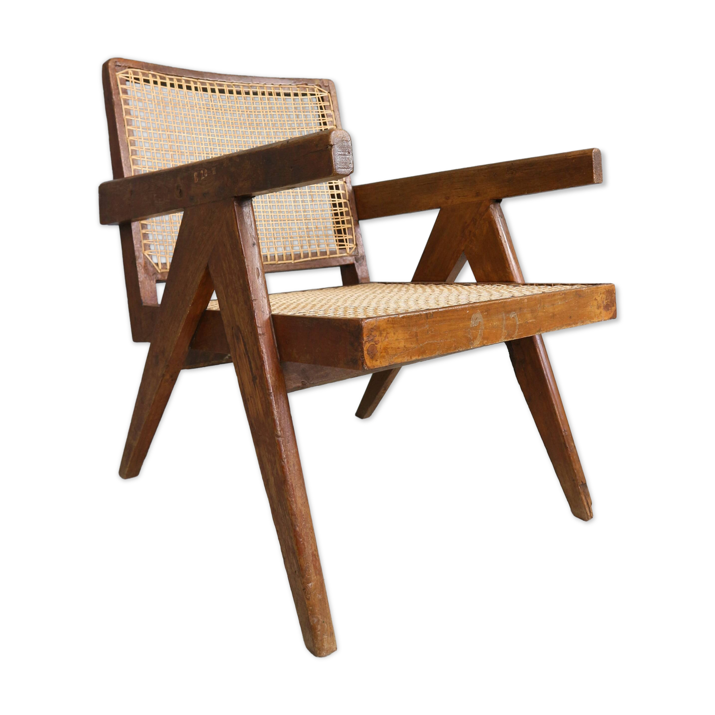 Pierre Jeanneret PJ-SI-29-A Easy Cane Chair / Authentic Mid-Century Modern