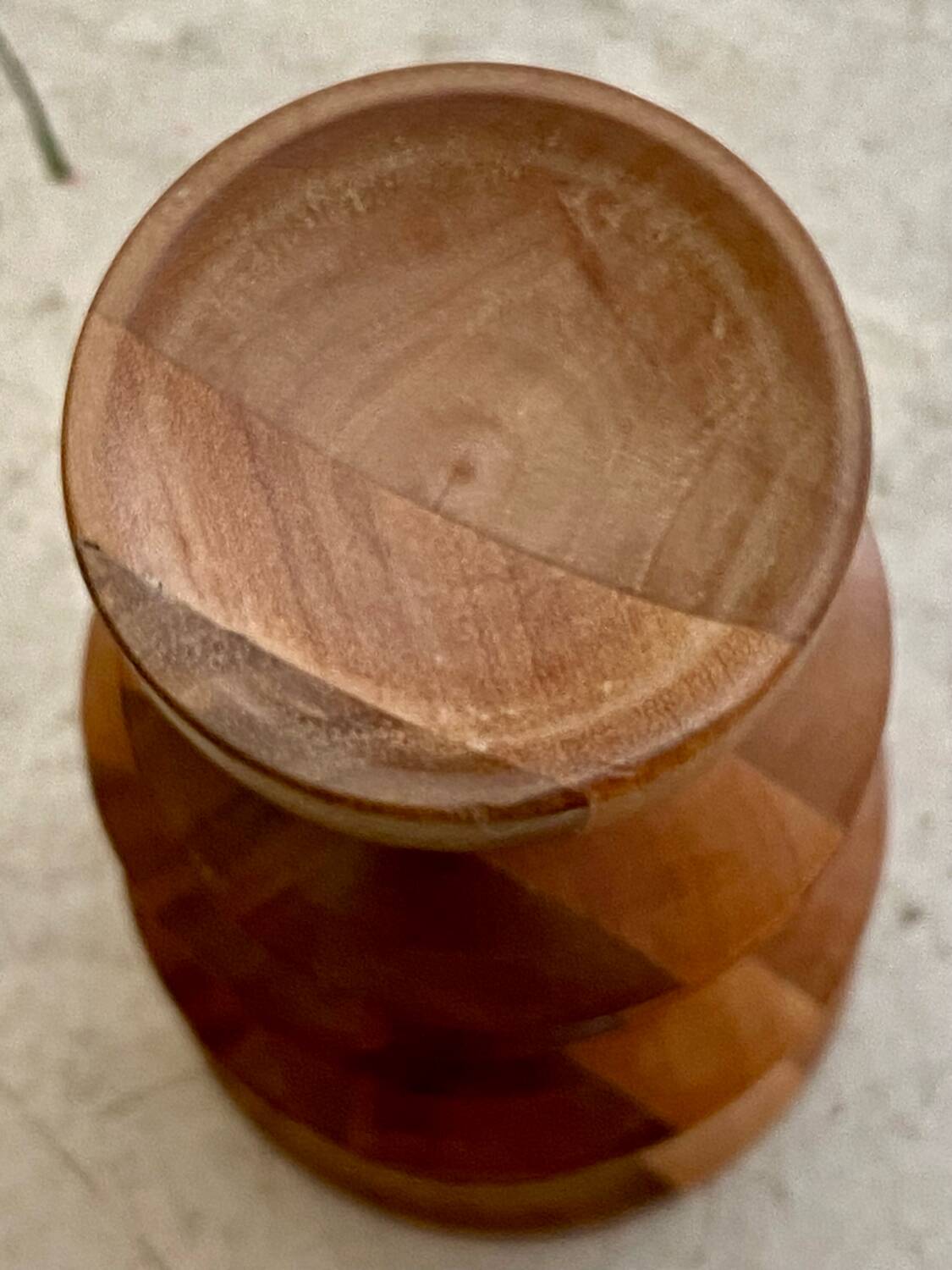 Turned wooden candle holder
