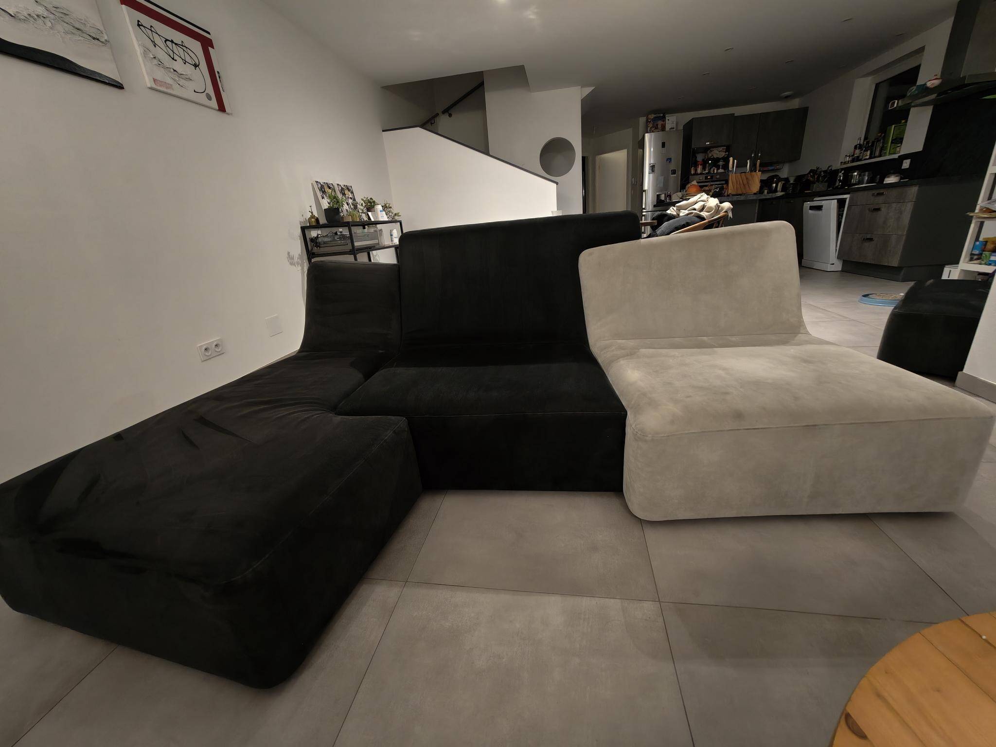 Ligne Roset Confluences sofa with 2 cushions + footrest