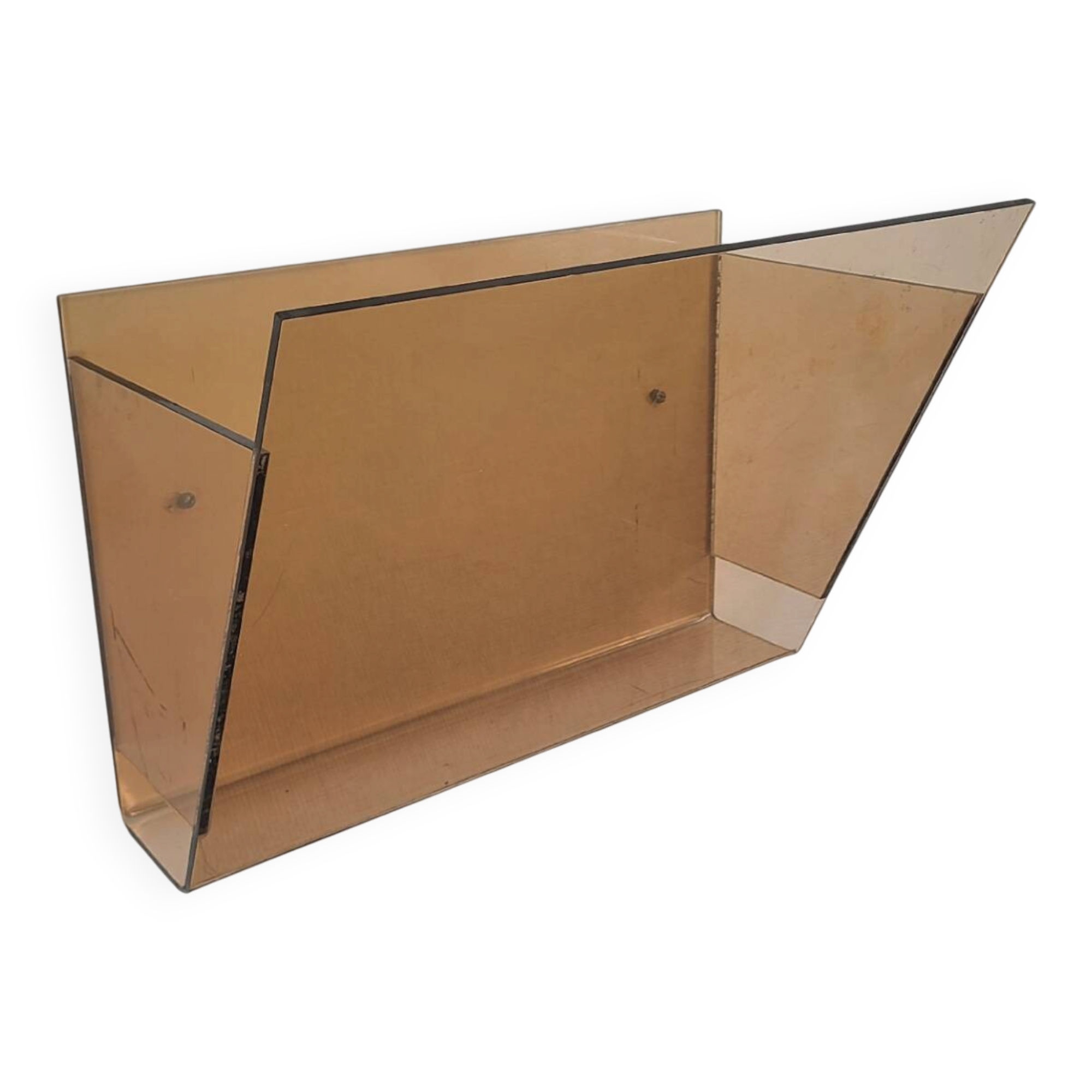 Acrylic magazine rack 1970s space age vintage 1970s