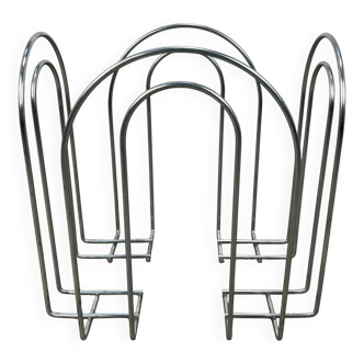 Porte revue postmoderne métal chromé années 80