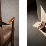Fauteuil vintage en hêtre et cuir marron du milieu du siècle de Farstrup Møbler