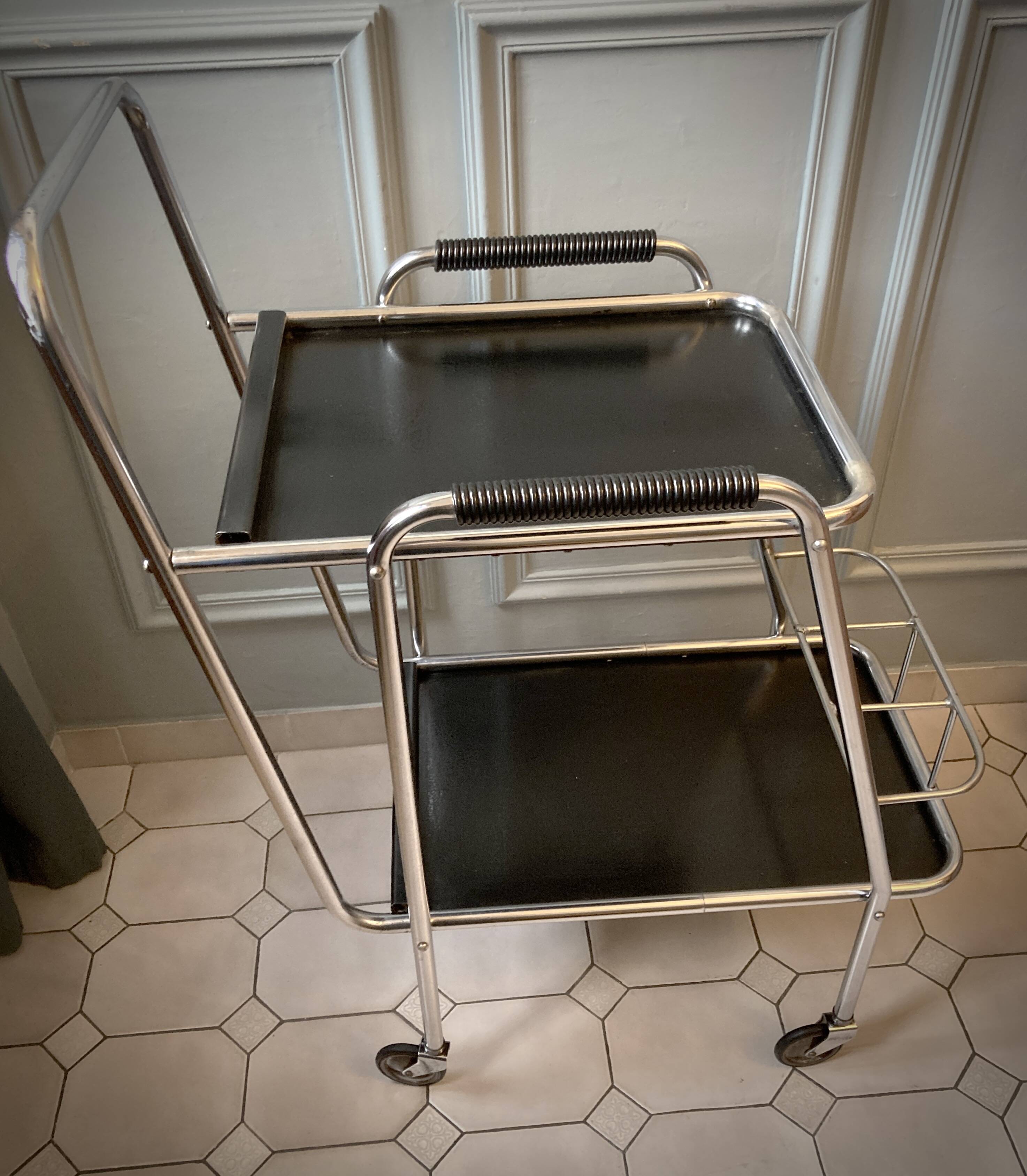 French Regency style metal serving trolley 1950