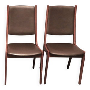 Paire chaises salle - massif 1960