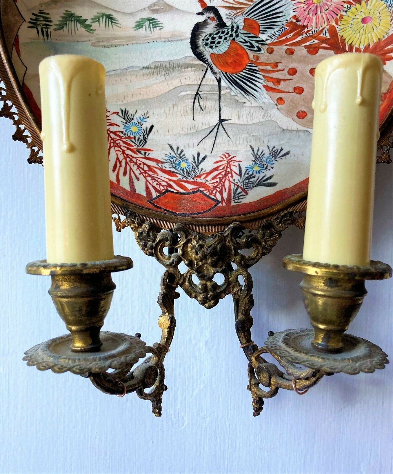 Pair of porcelain sconces from The Meiji period