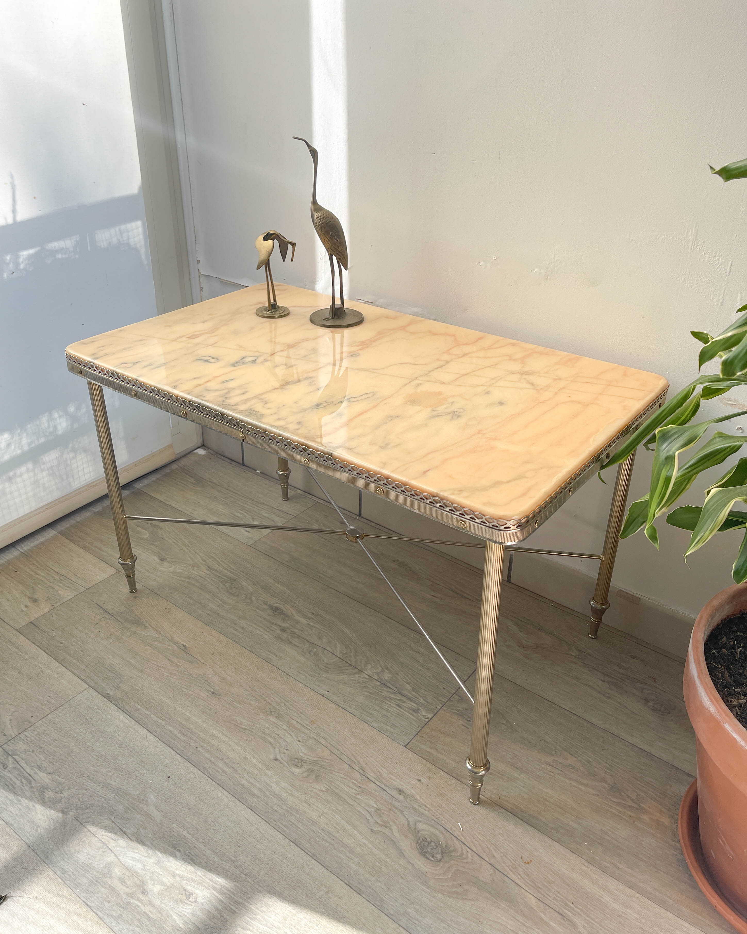 Marble and bronze coffee table Neoclassical style