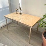 Marble and bronze coffee table Neoclassical style