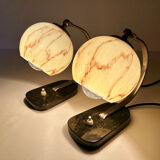 Pair of bauhaus art deco lamps 30s