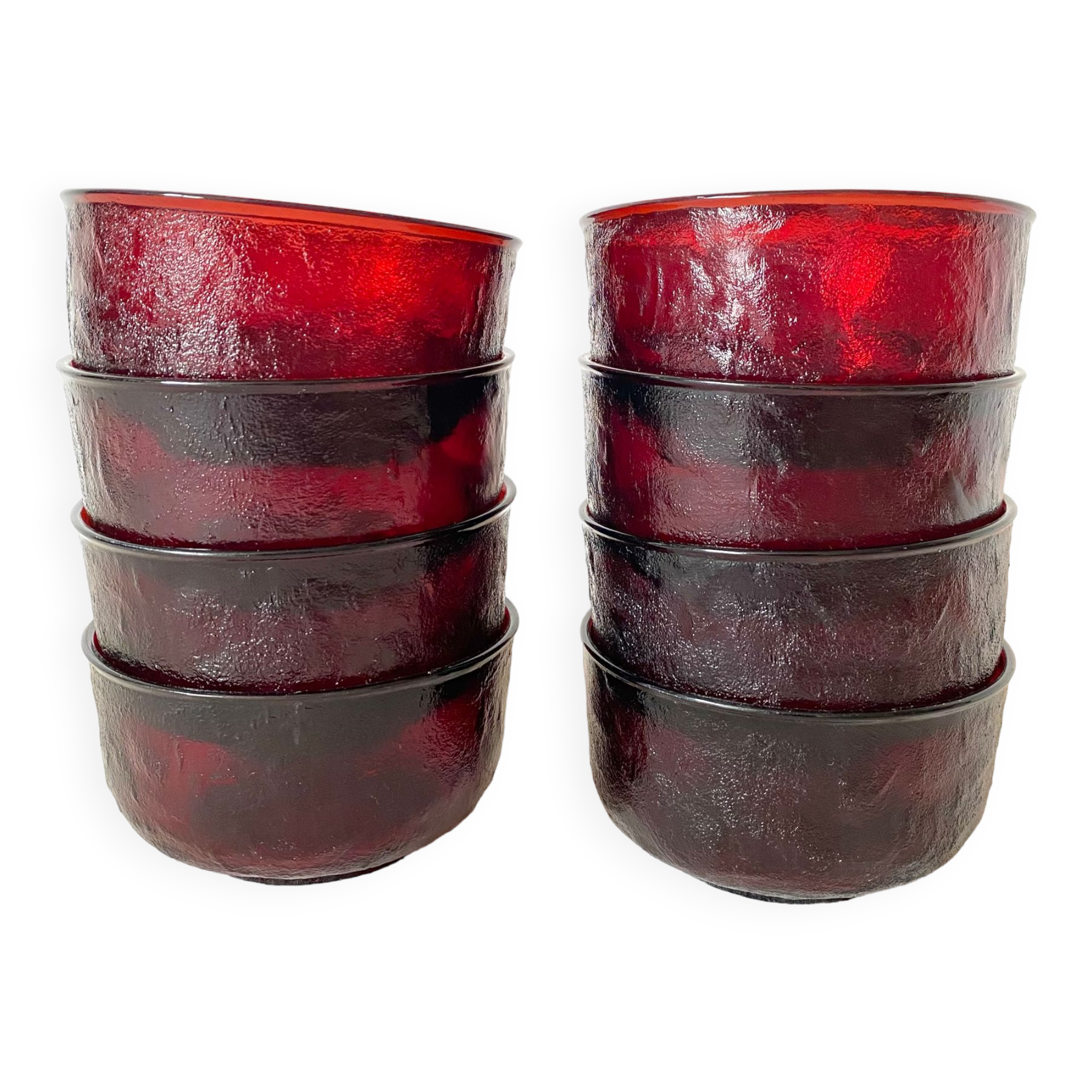 Vintage tinted glass bowls