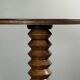 Midcentury brutalist wood turned side table, Charles Dudouyt style, 1950s