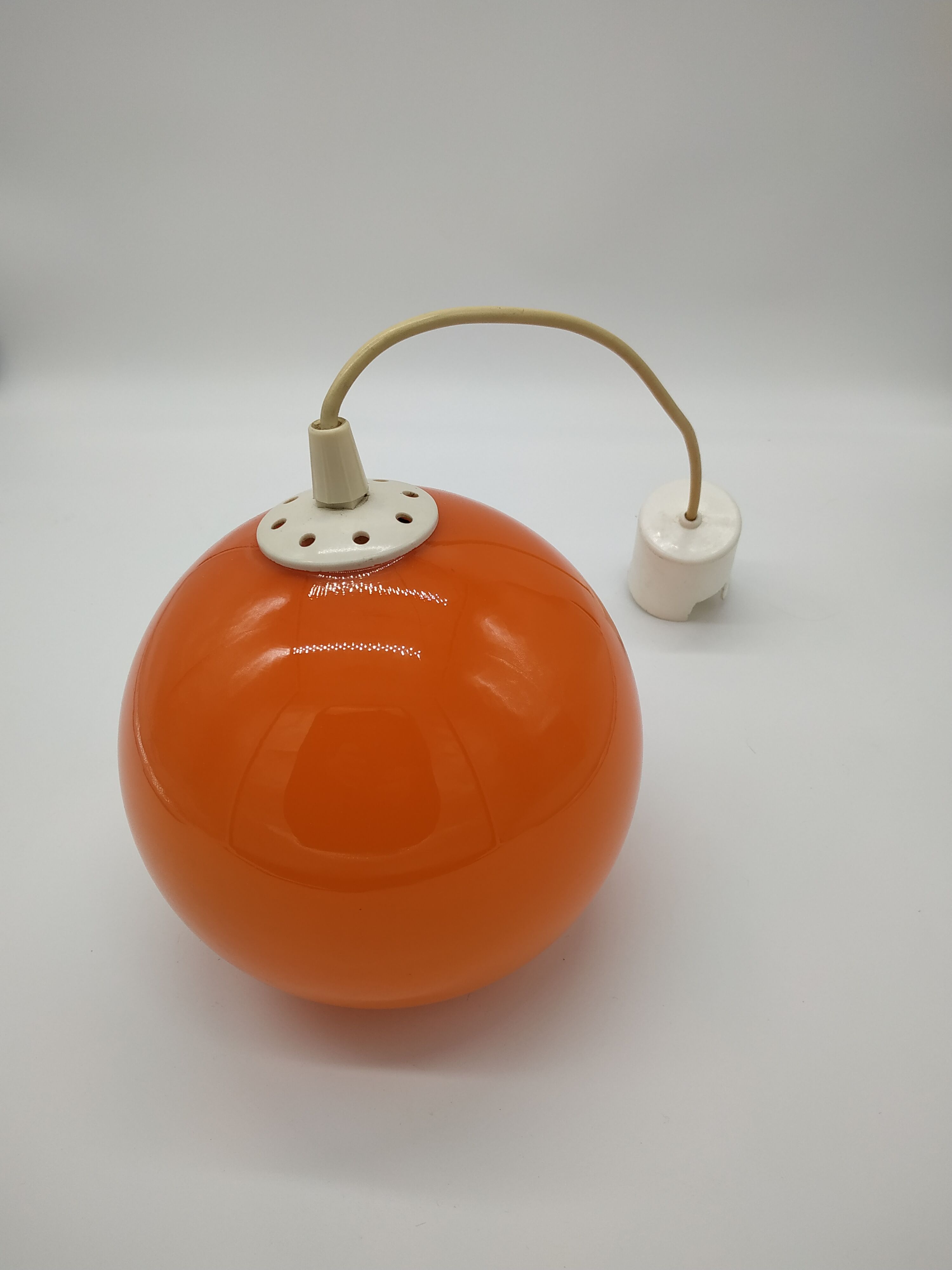Hanging vintage space age orange ball seventies
