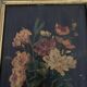 Pair of still lifes, oils on cardboard, late 19th century, bouquets of flowers