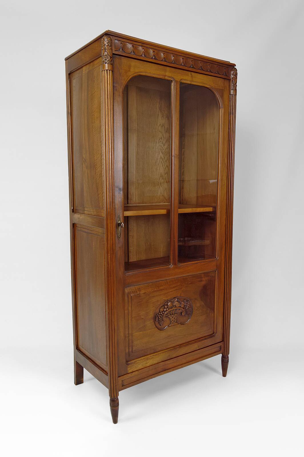 Art Deco walnut display cabinet, France, Circa 1920