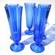 Vintage blue champagne flutes