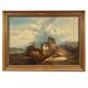 Paysage animé, huile sur toile XIXe