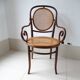 Fauteuil Fischel assise et dossier canné bois courbé