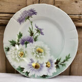 4 anciennes assiettes fleurs Luneville