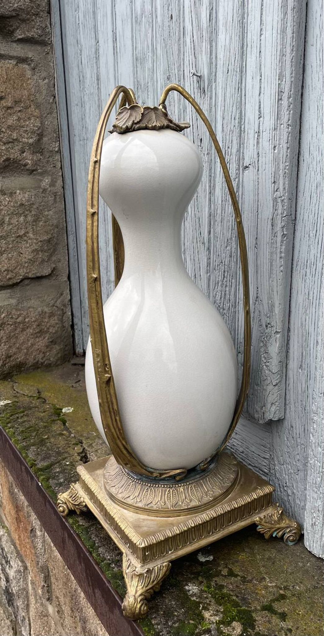 Porcelain and bronze vase
