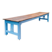 Very long vintage French wooden cloister table