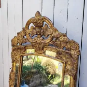 Golden wooden mirror, glazing, Italian, vintage decoration