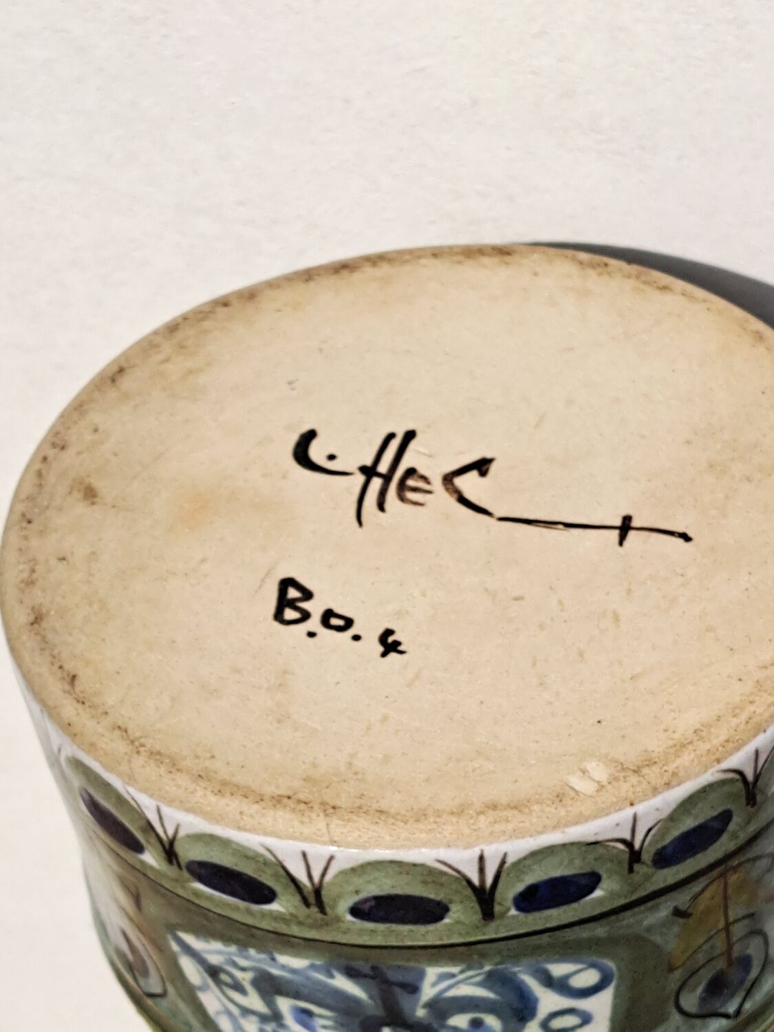 Keraluc sandstone candle holder 70s signed