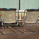 Lot de 4 chaise de camping pliante vintage bleu fleur