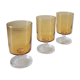 Lot de 3 verres à pied ambrée
