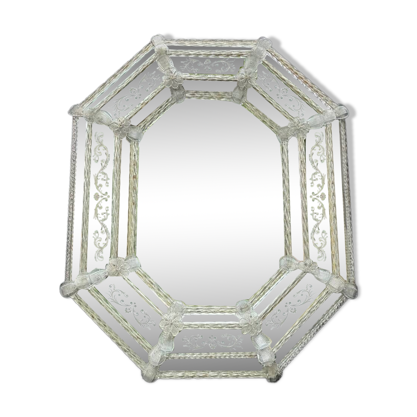 Venetian mirror in colorless Murano glass circa 1920