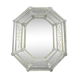 Miroir vénitien en verre de Murano incolore vers 1920