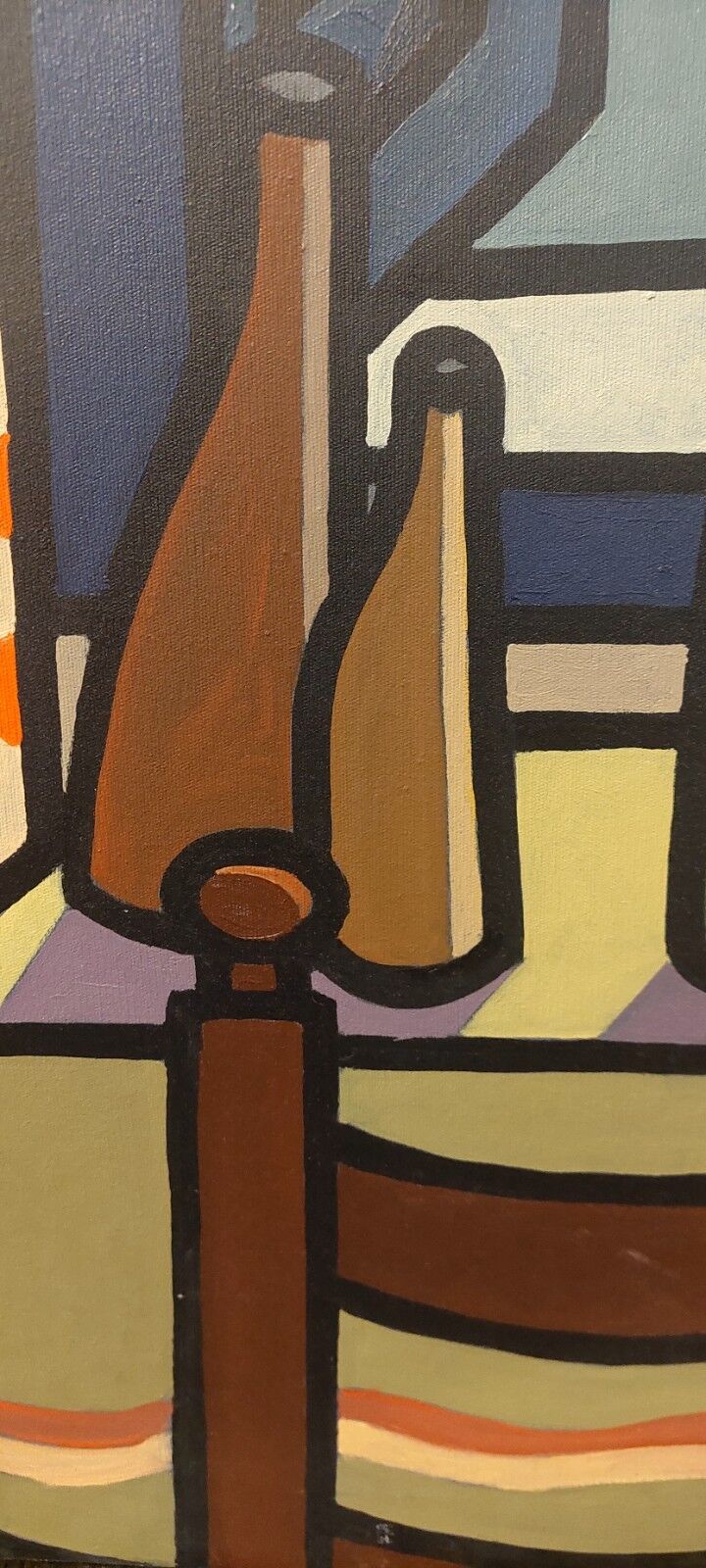 Oil painting on canvas "Still Life and Sea 7" Franco Prayer (1924) 60x50 cm