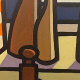 Oil painting on canvas "Still Life and Sea 7" Franco Prayer (1924) 60x50 cm