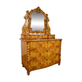 Louis-Philippe dressing table in elm and ash burr - approx. 1840-1860