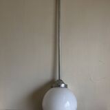 Globe pension suspension in opaline and aluminum 1950