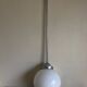 Globe pension suspension in opaline and aluminum 1950
