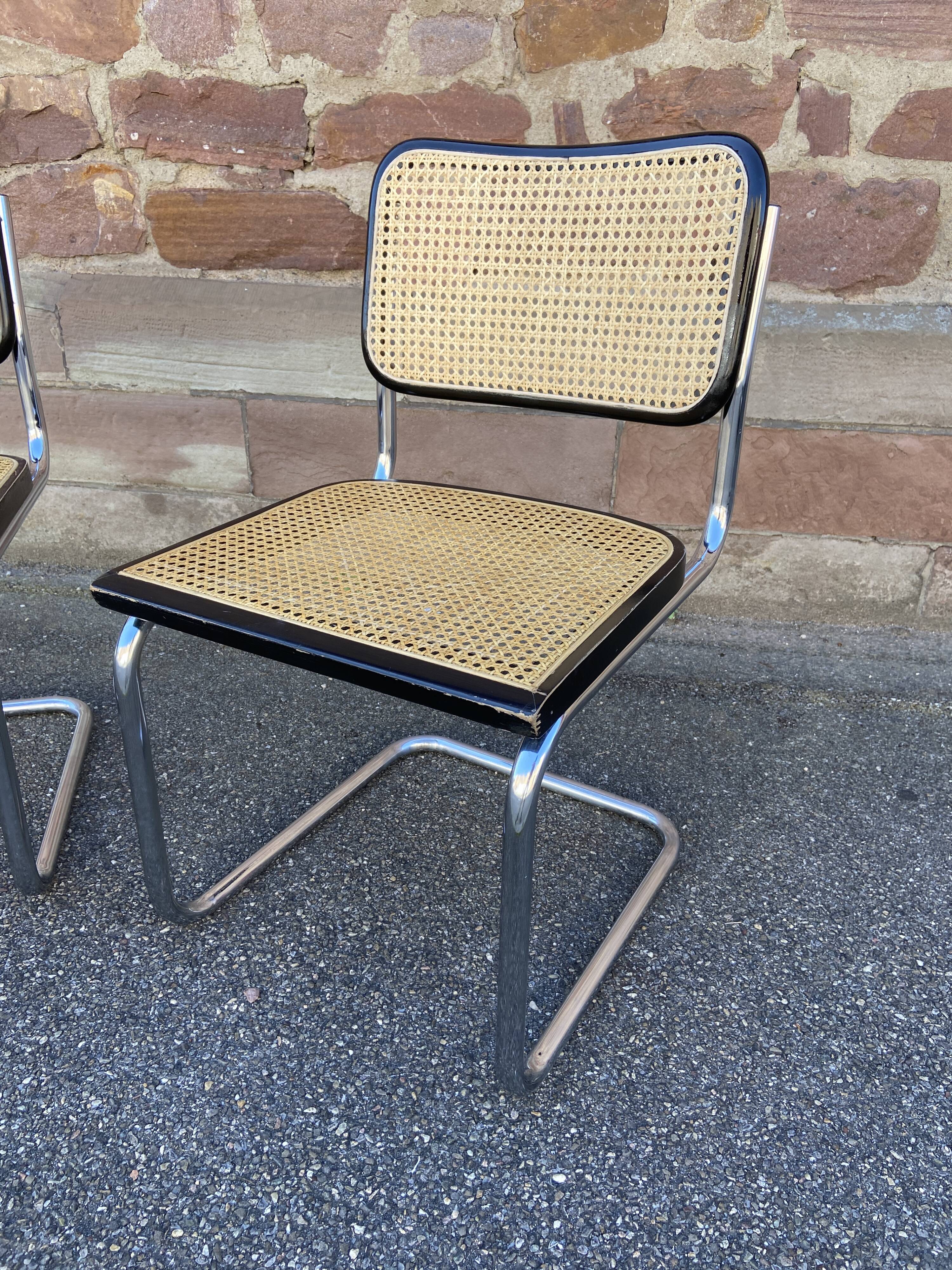 Paire de chaises Cesca B32 de Marcel Breuer Cesca B32 italie 1980