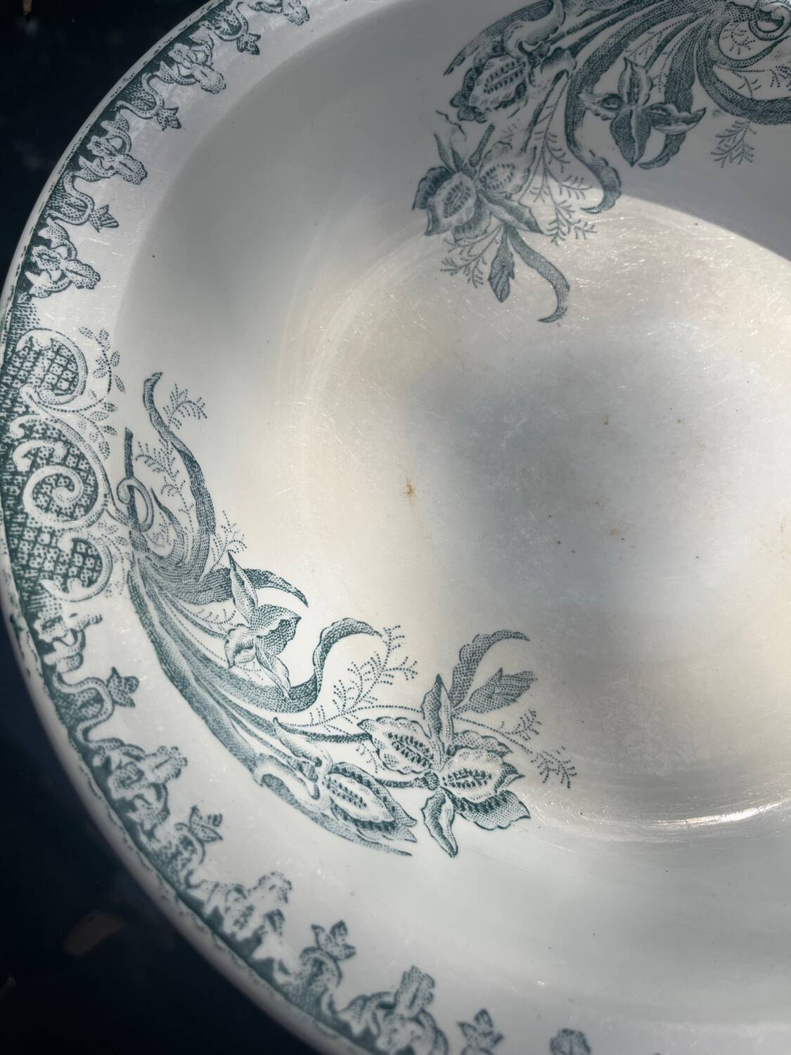 Round, hollow ironstone dish