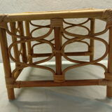 Vintage square coffee table in rattan-wicker
