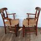 Pair of armchairs paillé and wood style Directoire