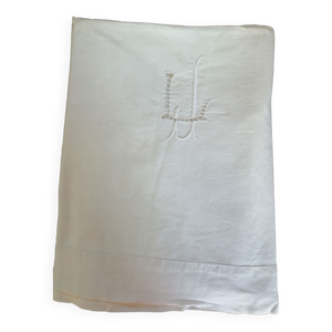 drap en lin avec monogramme
