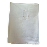 Linen sheet with monogram